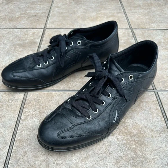 Salvatore Ferragamo Men's Low Cut Leather Sneaker Shoes